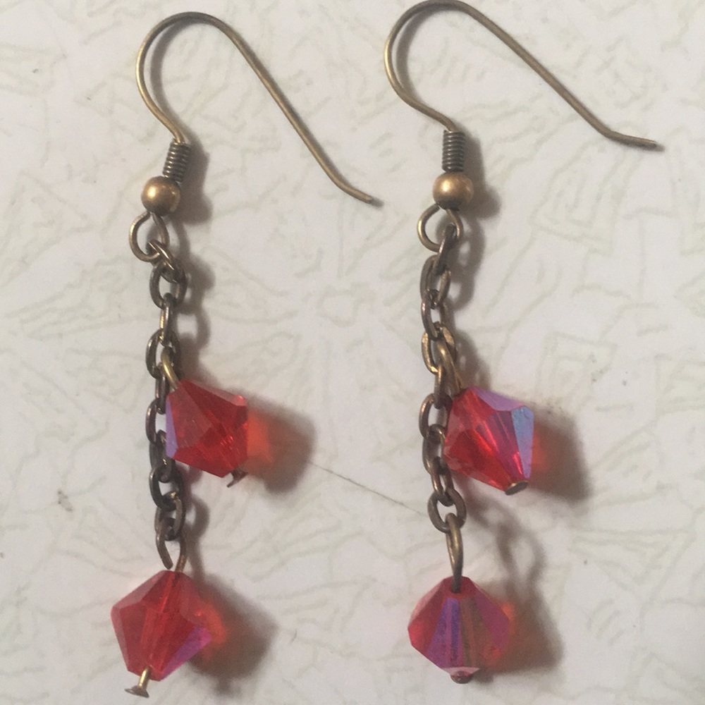 Red and gold earrings